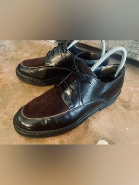 Paul Green Women’s Pattent Leather and Suede Derby Shoes - Dark Brown EUC sz 40